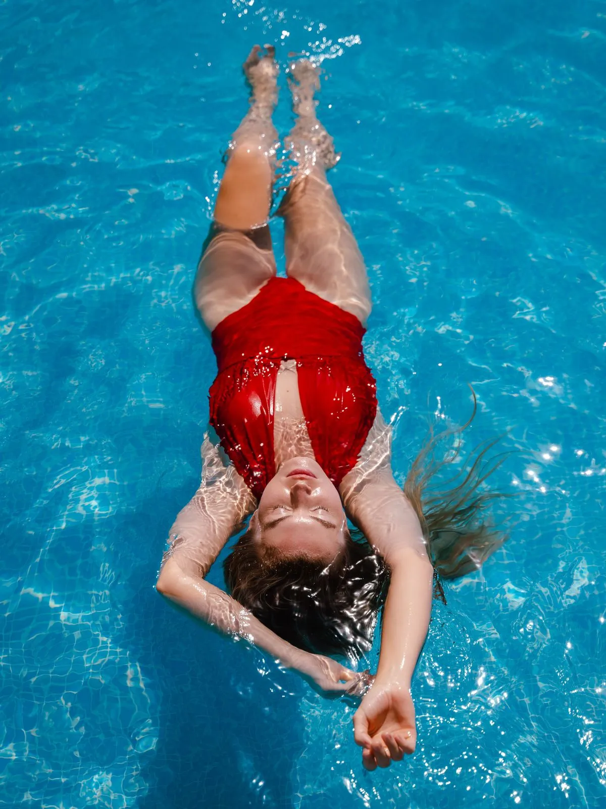 Red 1930s Retro Halter Solid One-piece Swimsuit sold by Retro Stage product image thumbnail 2