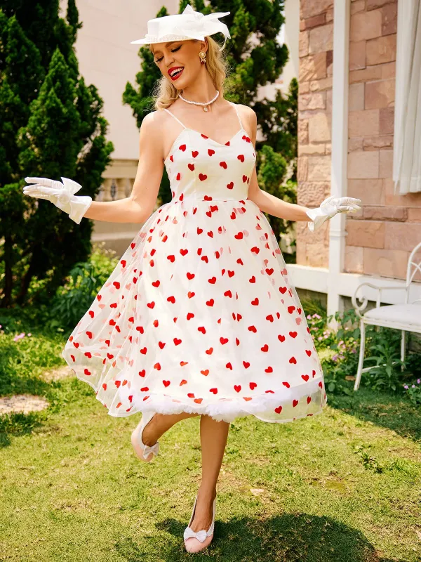 Heart 1950s Mesh Sling Dress sold by Retro Stage