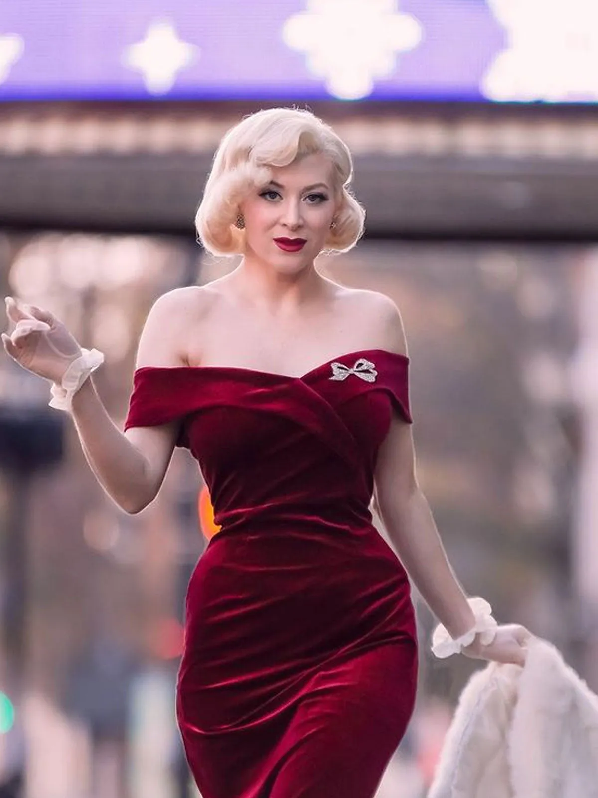 Wine Red 1960s Velvet Bodycon Dress sold by Retro Stage