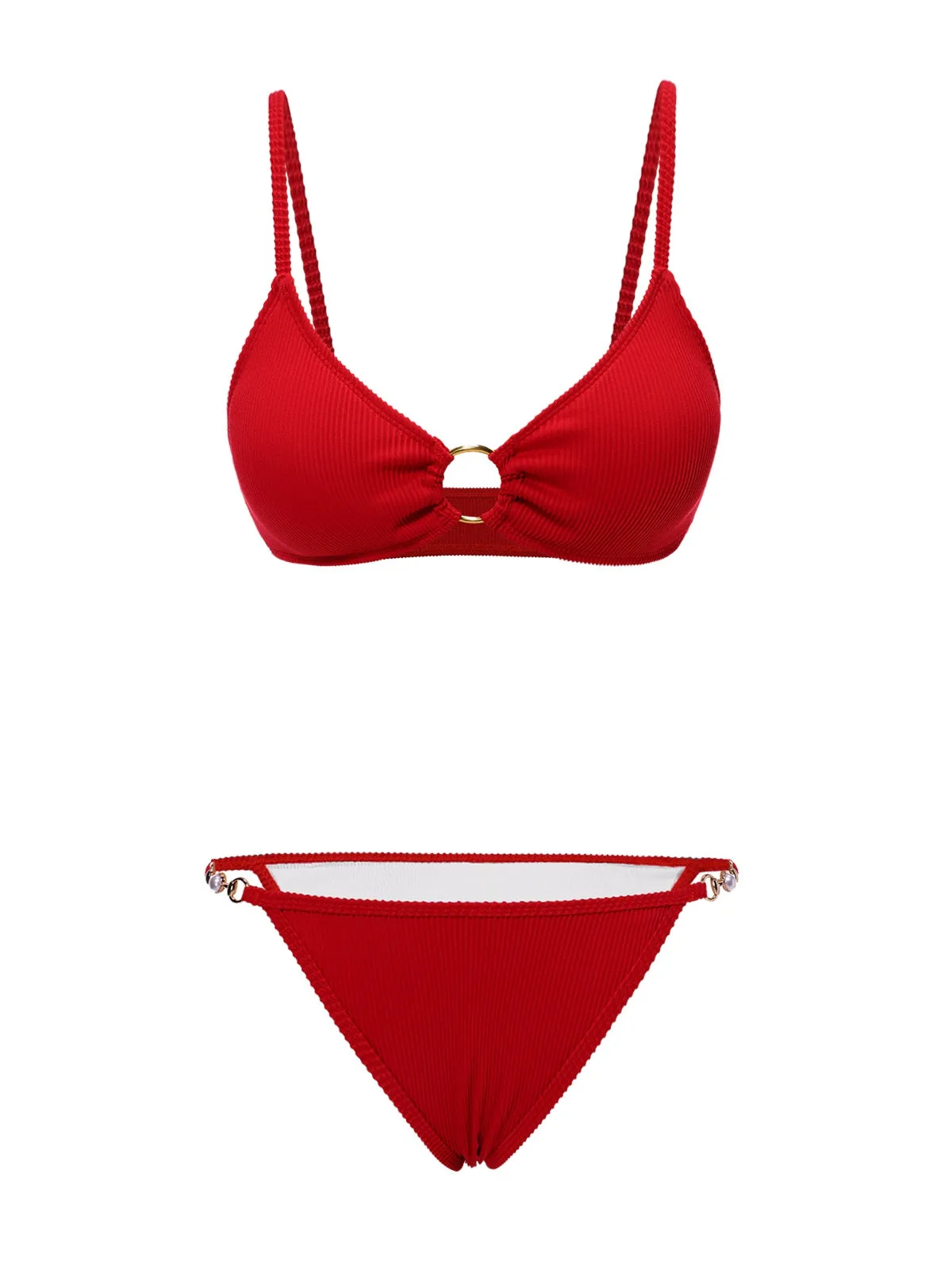 2PCS Red 1960s Glitter Ring Bikini Set & Roses Cover-Up sold by Retro Stage product image thumbnail 5