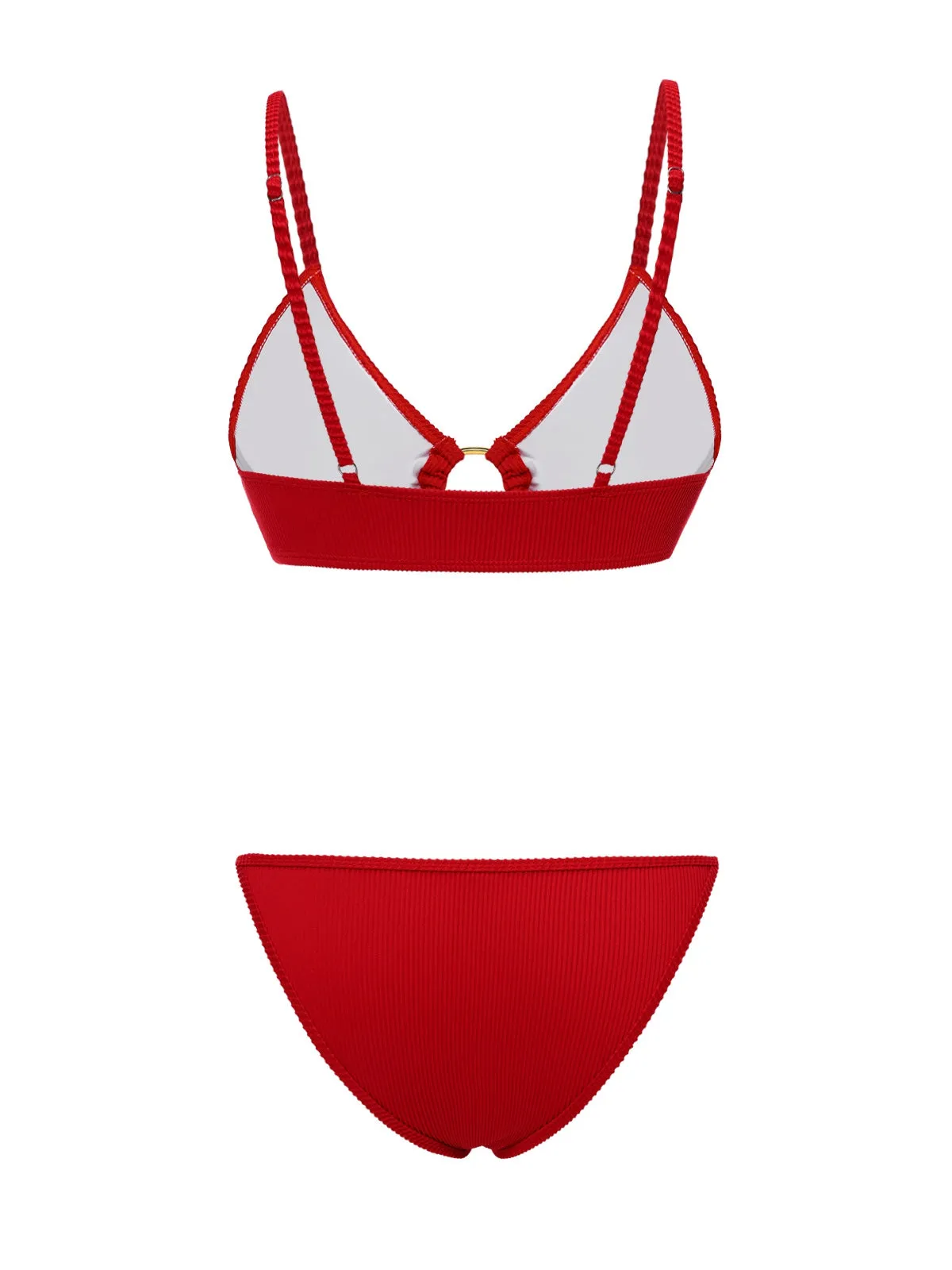 Red 1960s Glitter Ring Straps Bikini Set sold by Retro Stage product image thumbnail 4