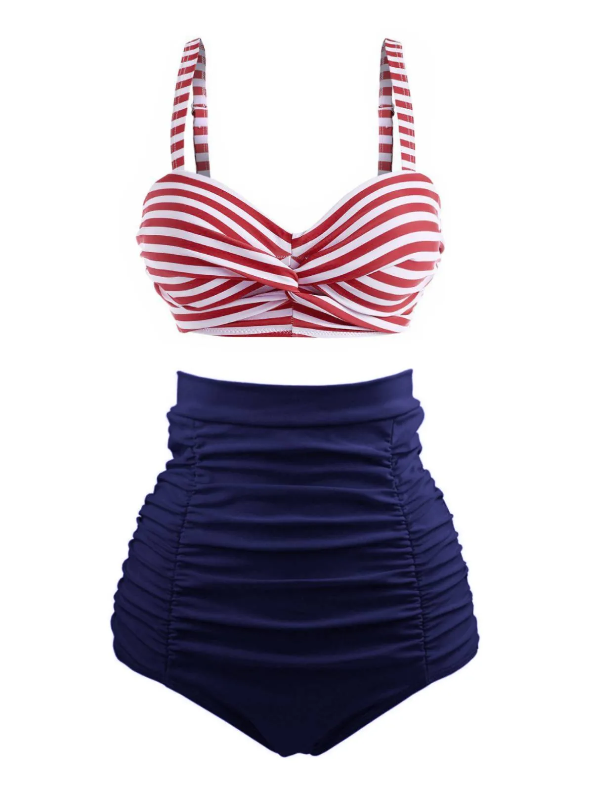 1940s Striped Colorblock Vintage Bikini Set sold by Retro Stage product image thumbnail 4