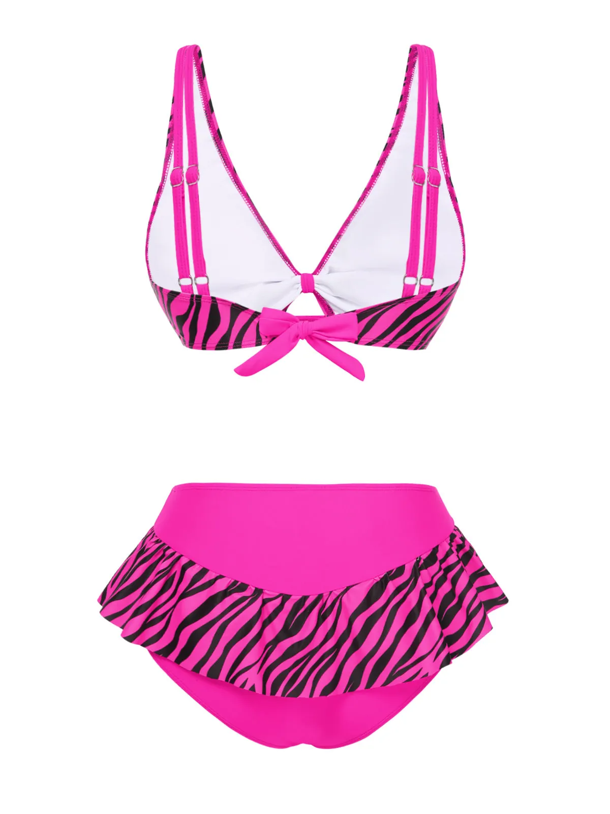 Pink 1950s Strap Zebra Print Bikini Set sold by Retro Stage product image thumbnail 4
