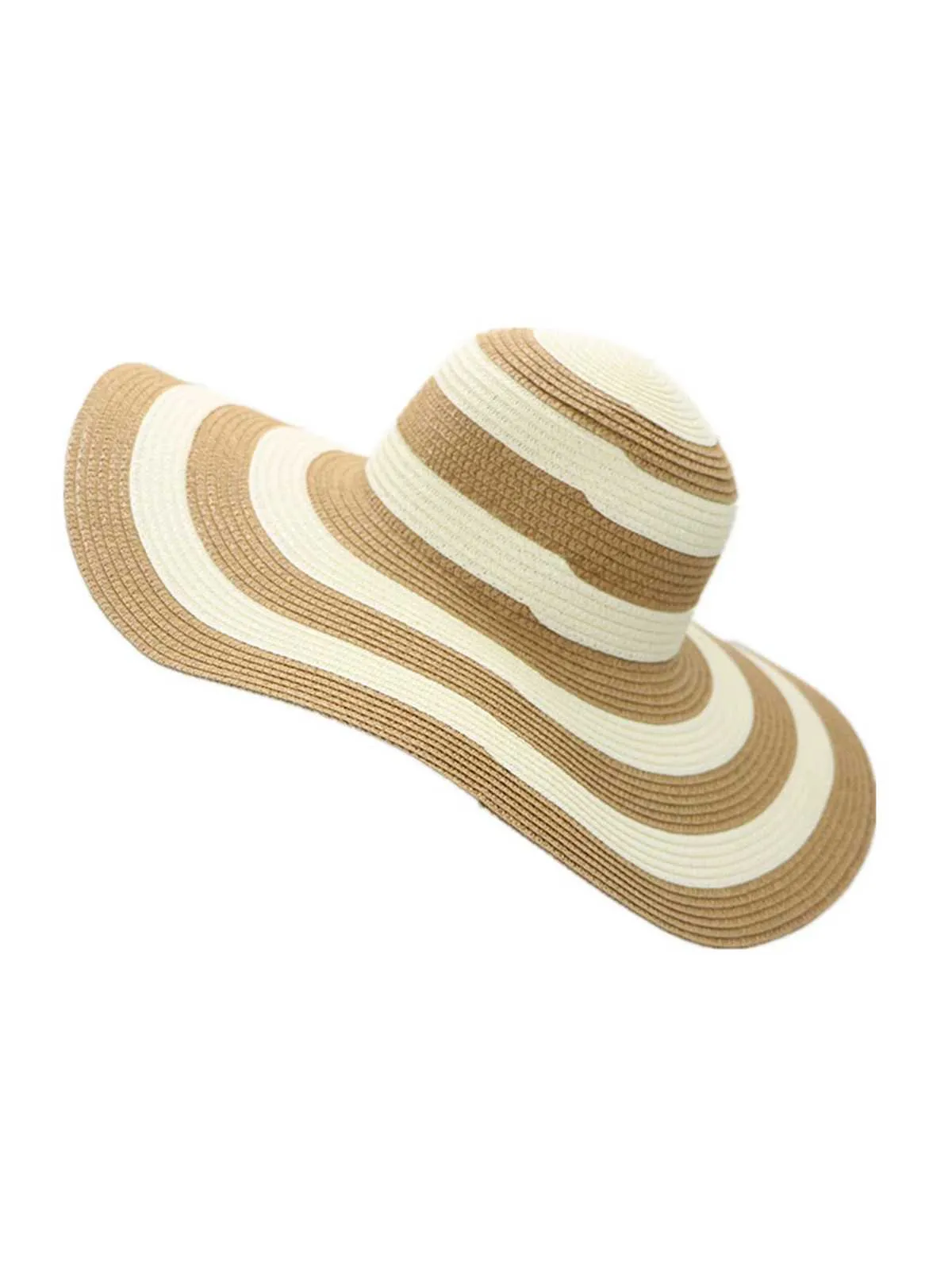Contrast Stripes Wide Brim Sun Hat sold by Retro Stage product image thumbnail 4