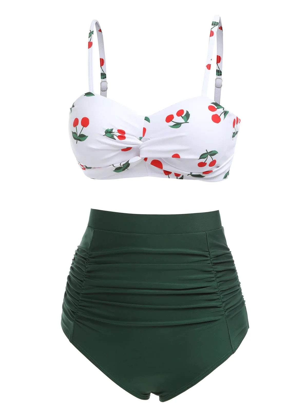 2PCS 1950s Cherry Spaghetti Strap Bikini Set sold by Retro Stage product image thumbnail 5