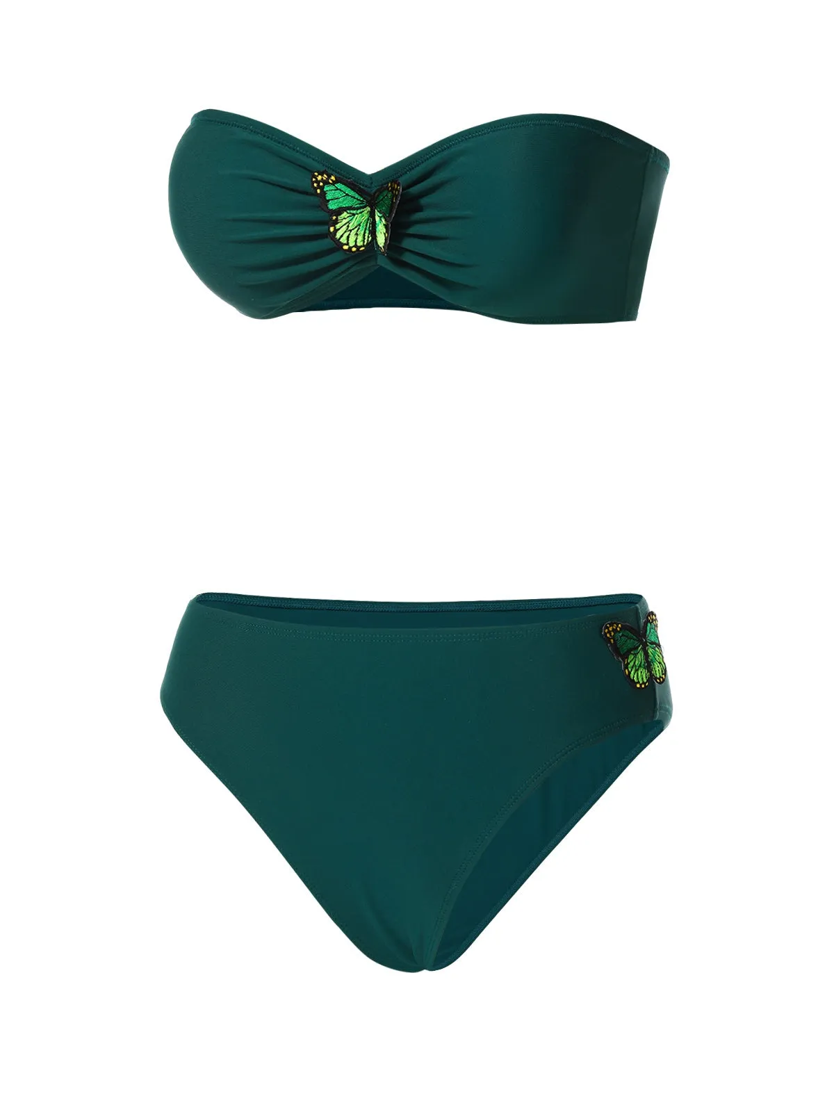 Green 1960s 3D Butterfly Bandeau Bikini Set sold by Retro Stage product image thumbnail 3