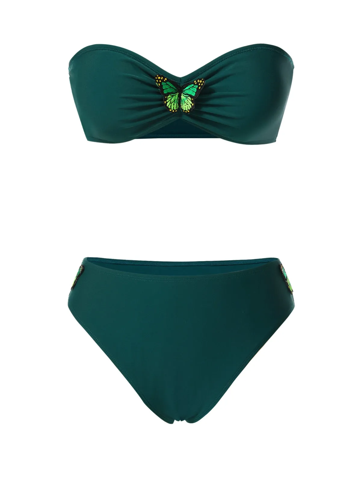 Green 1960s 3D Butterfly Bandeau Bikini Set sold by Retro Stage product image thumbnail 2