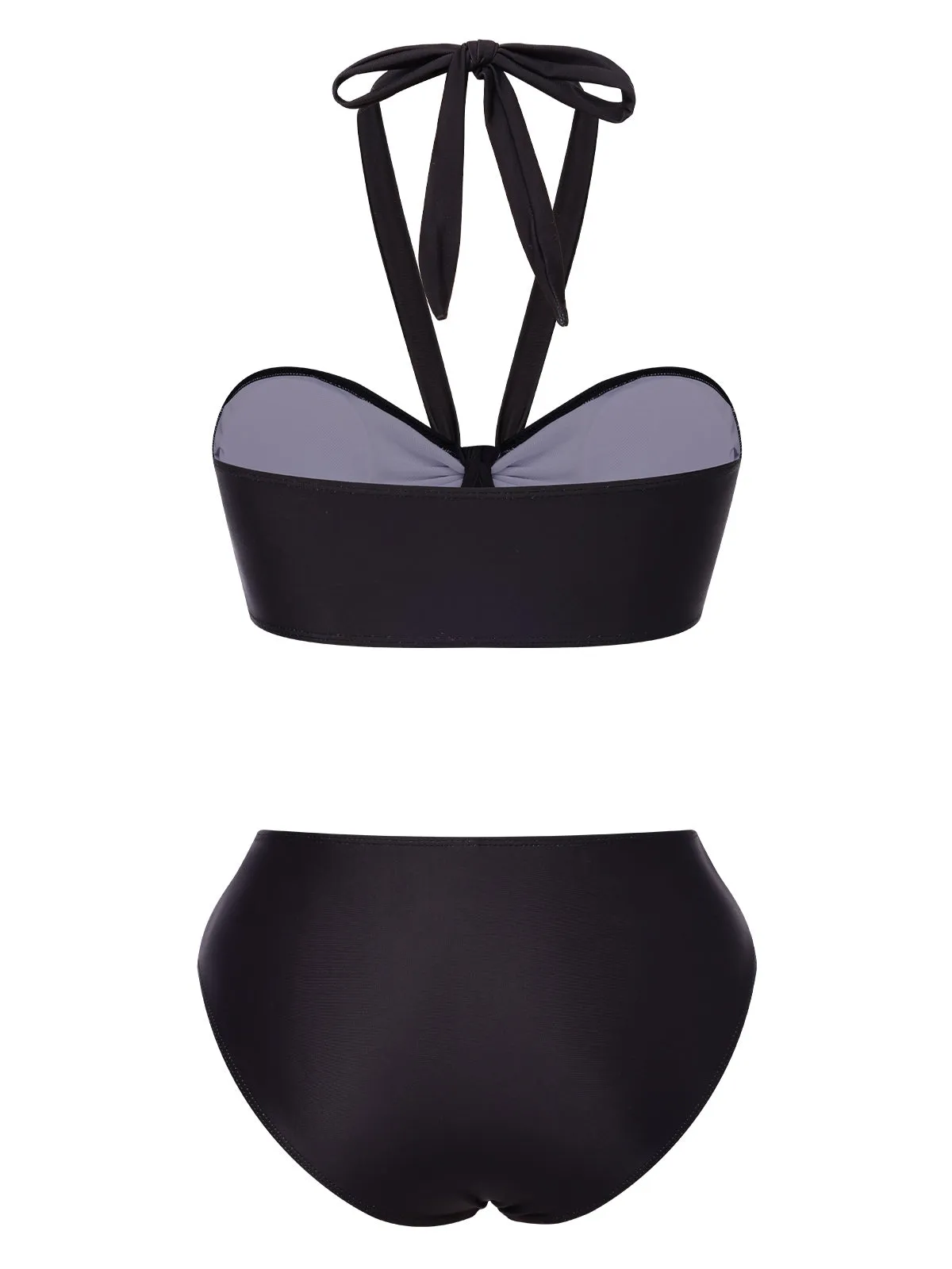 Black 1970s Skeleton Hand Halter Bikini Set sold by Retro Stage product image thumbnail 3