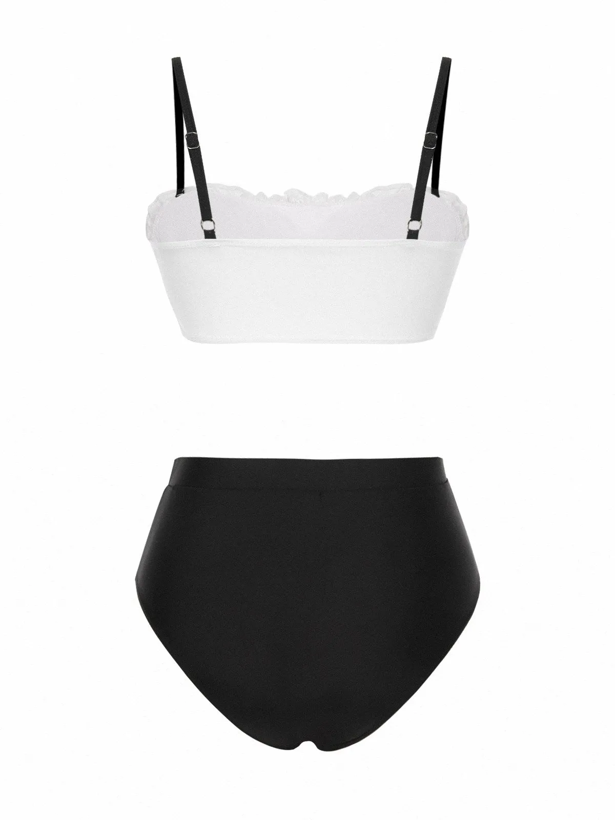 Black & White 1930s Colorblock Lace Bikini Set sold by Retro Stage product image thumbnail 5