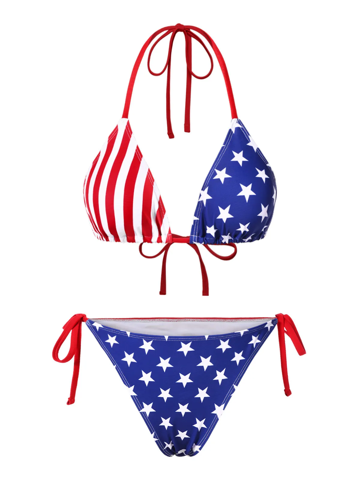 1960s Halter Contrast Stripes Stars Bikini sold by Retro Stage product image thumbnail 2