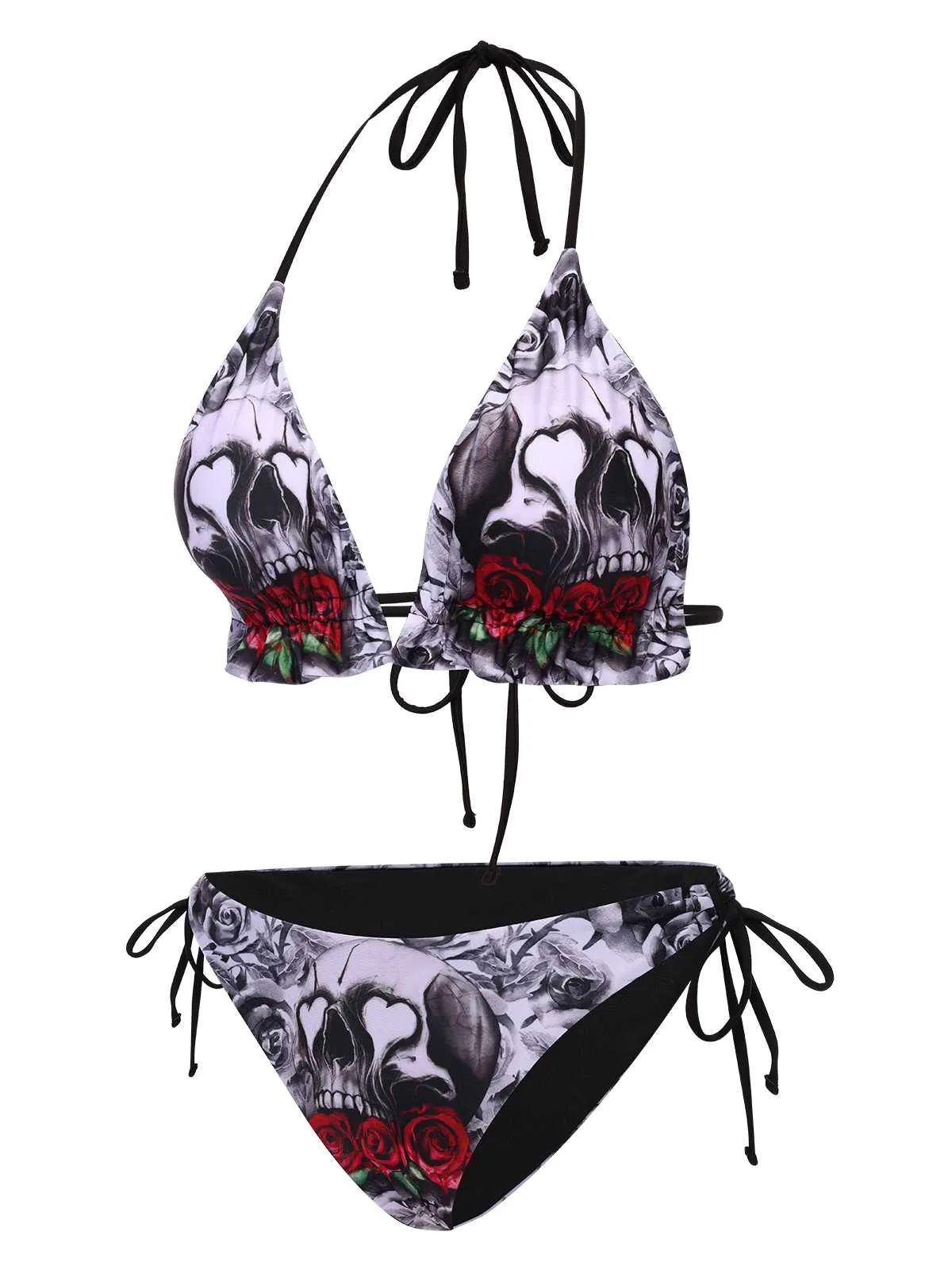 1950s Halter Gothic Skull Roses Swimsuit sold by Retro Stage product image thumbnail 2