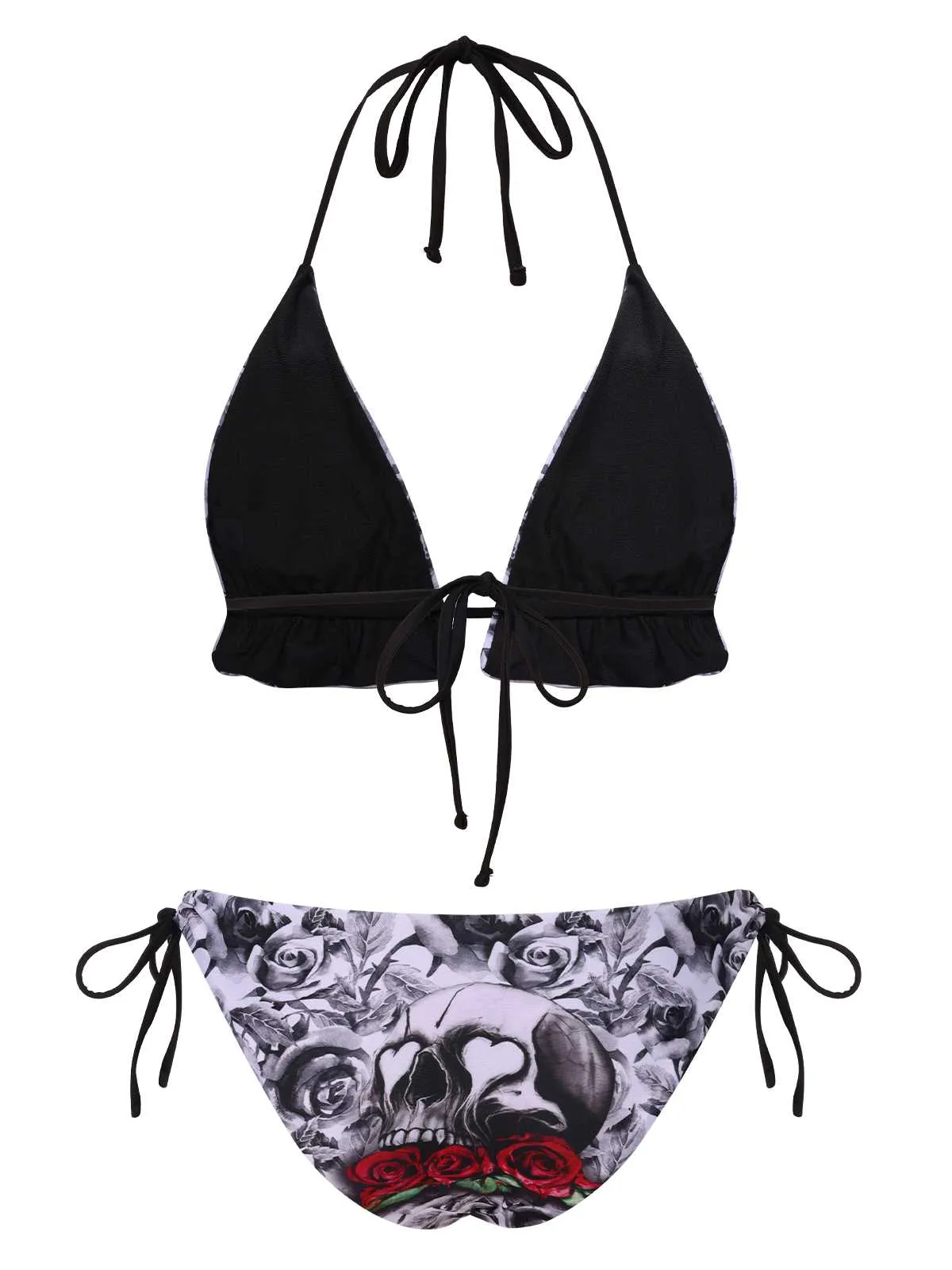 1950s Halter Gothic Skull Roses Swimsuit sold by Retro Stage product image thumbnail 3