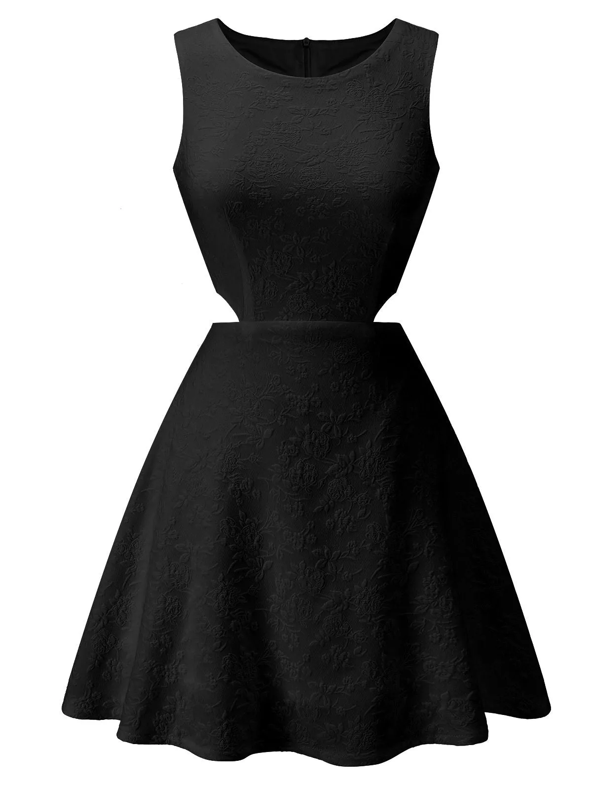 1960s Round Neck Solid Floral Sleeveless Dress sold by Retro Stage