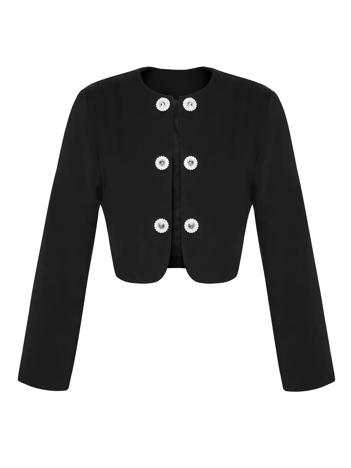 Black 1950s Fragrant Short Button Jacket sold by Retro Stage product image thumbnail 2