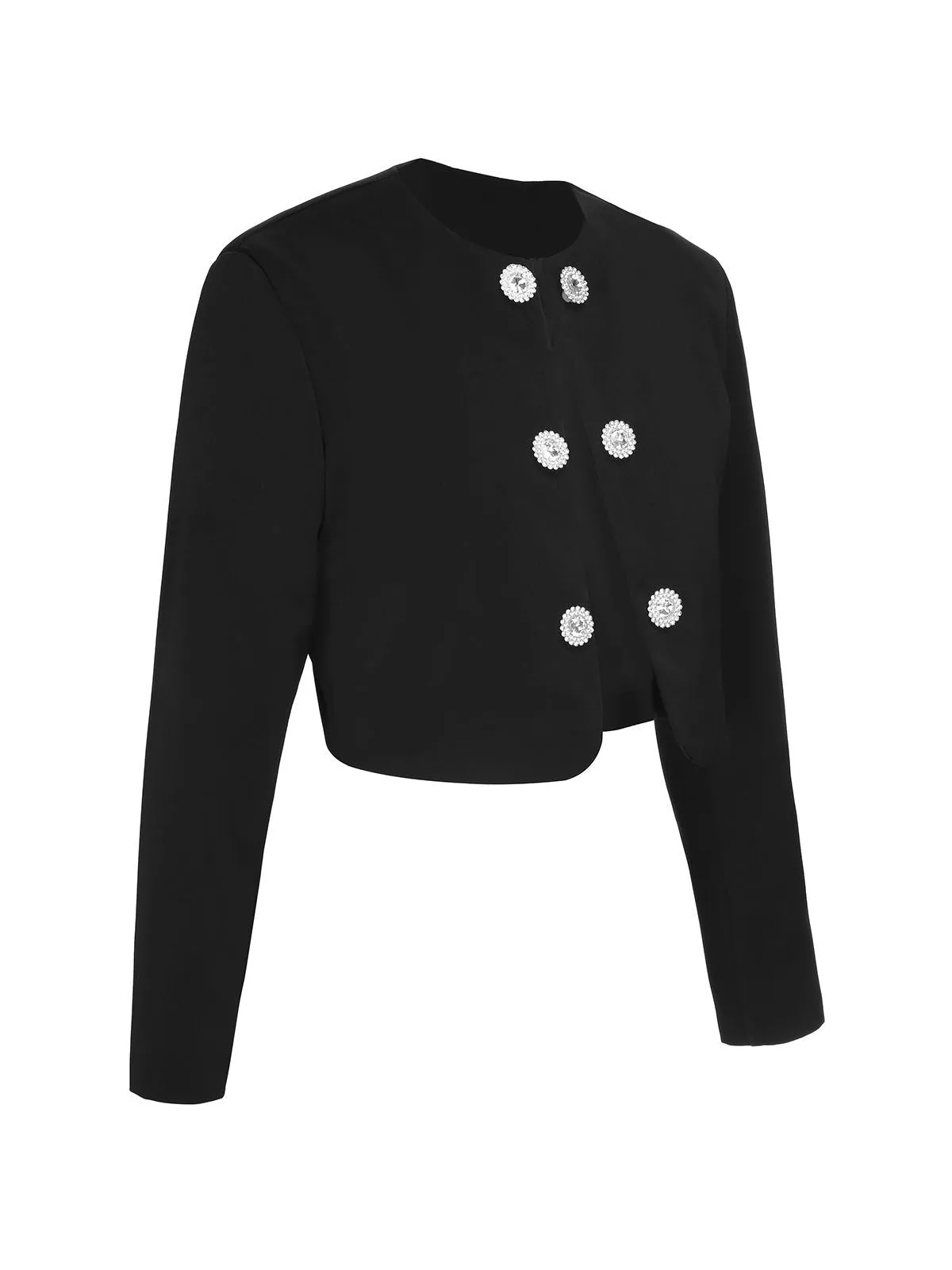 Black 1950s Fragrant Short Button Jacket sold by Retro Stage product image thumbnail 3