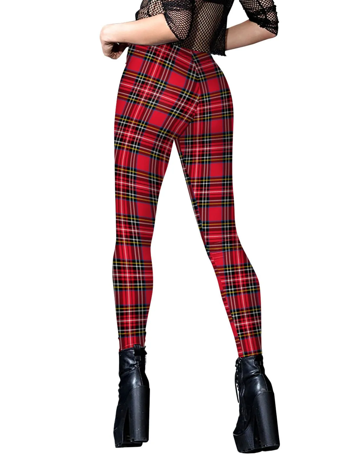 1960s Red Plaids Cute Leggings sold by Retro Stage product image thumbnail 3
