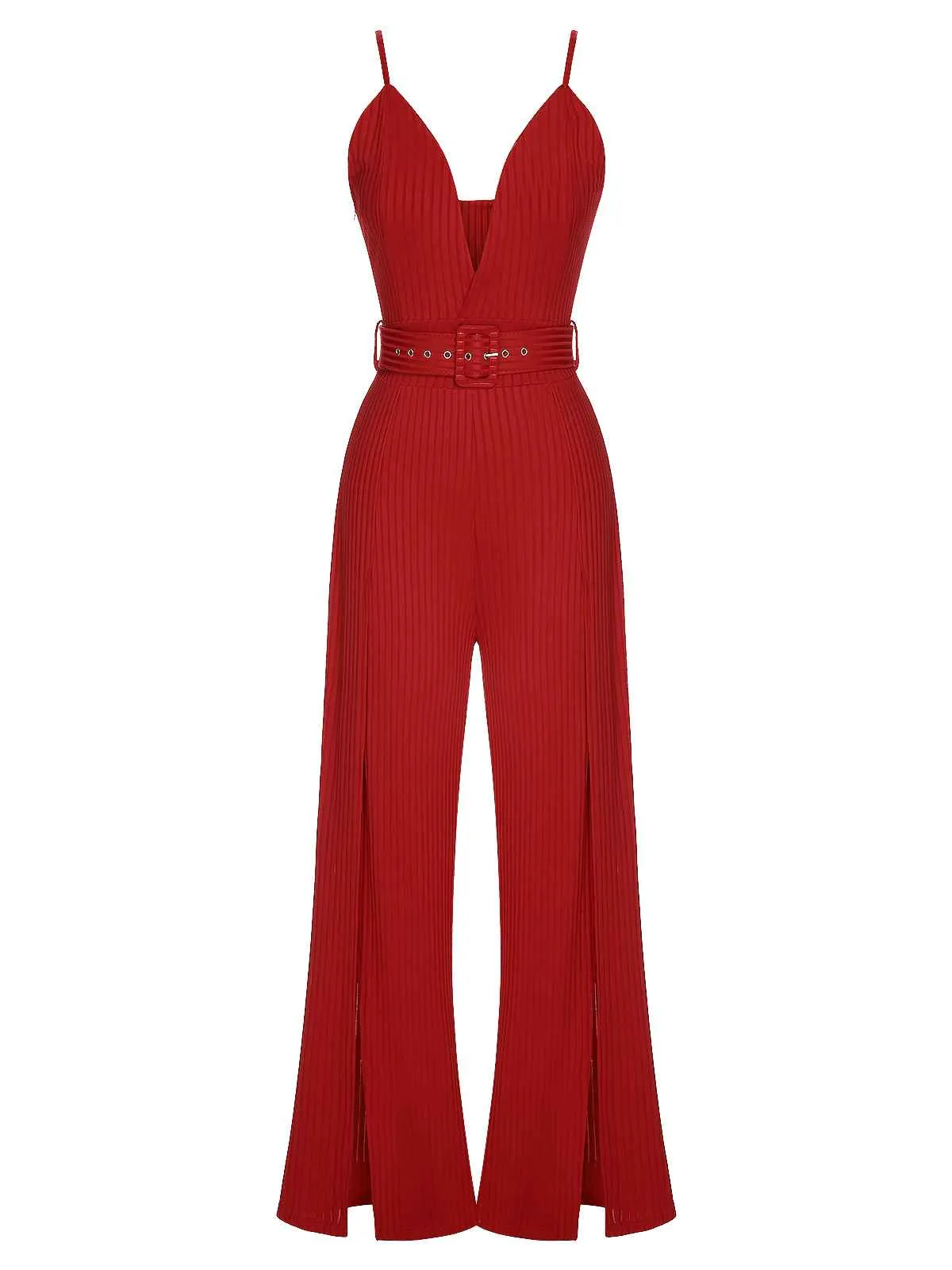 1930s Deep V-Neck Spaghetti Strap Wide-Leg Jumpsuit sold by Retro Stage product image thumbnail 2