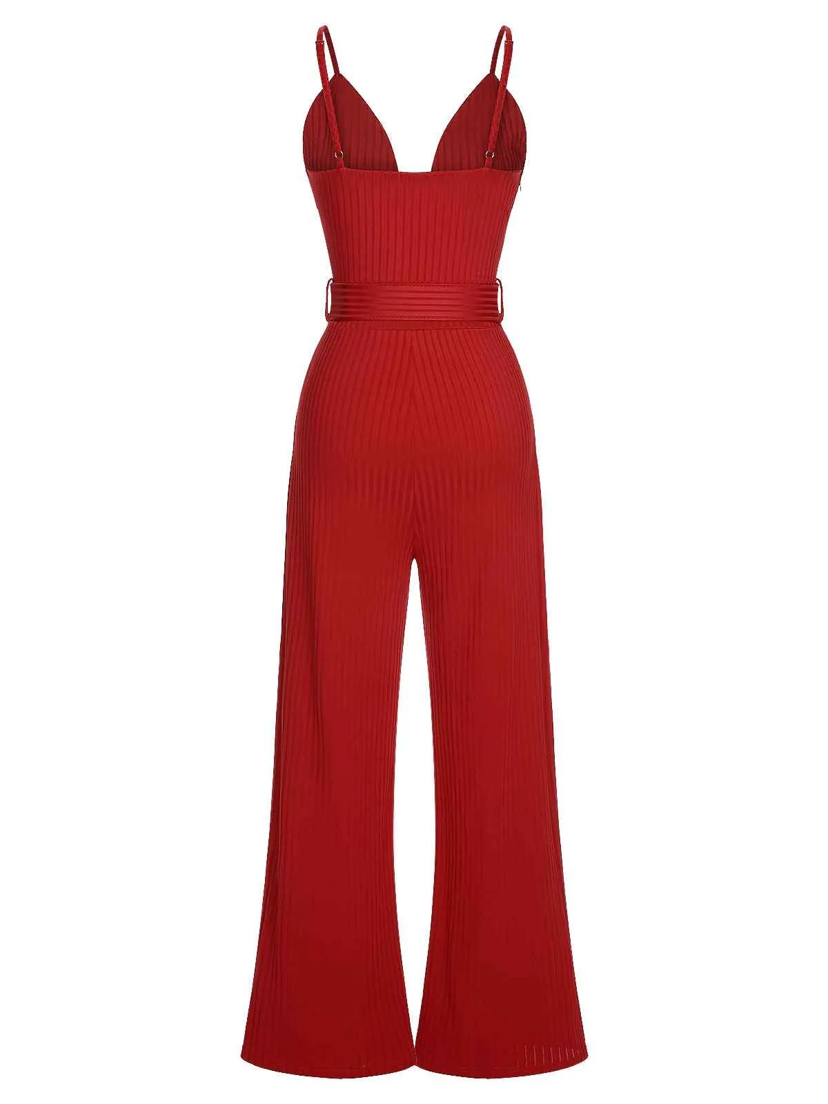 1930s Deep V-Neck Spaghetti Strap Wide-Leg Jumpsuit sold by Retro Stage product image thumbnail 4