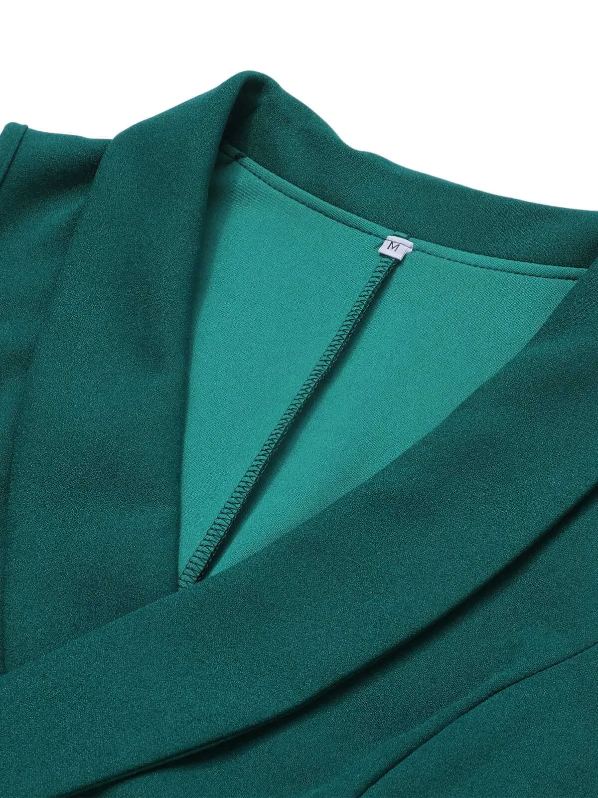 Green 1930s Solid Sleeveless Lapel Jumpsuit sold by Retro Stage product image thumbnail 4