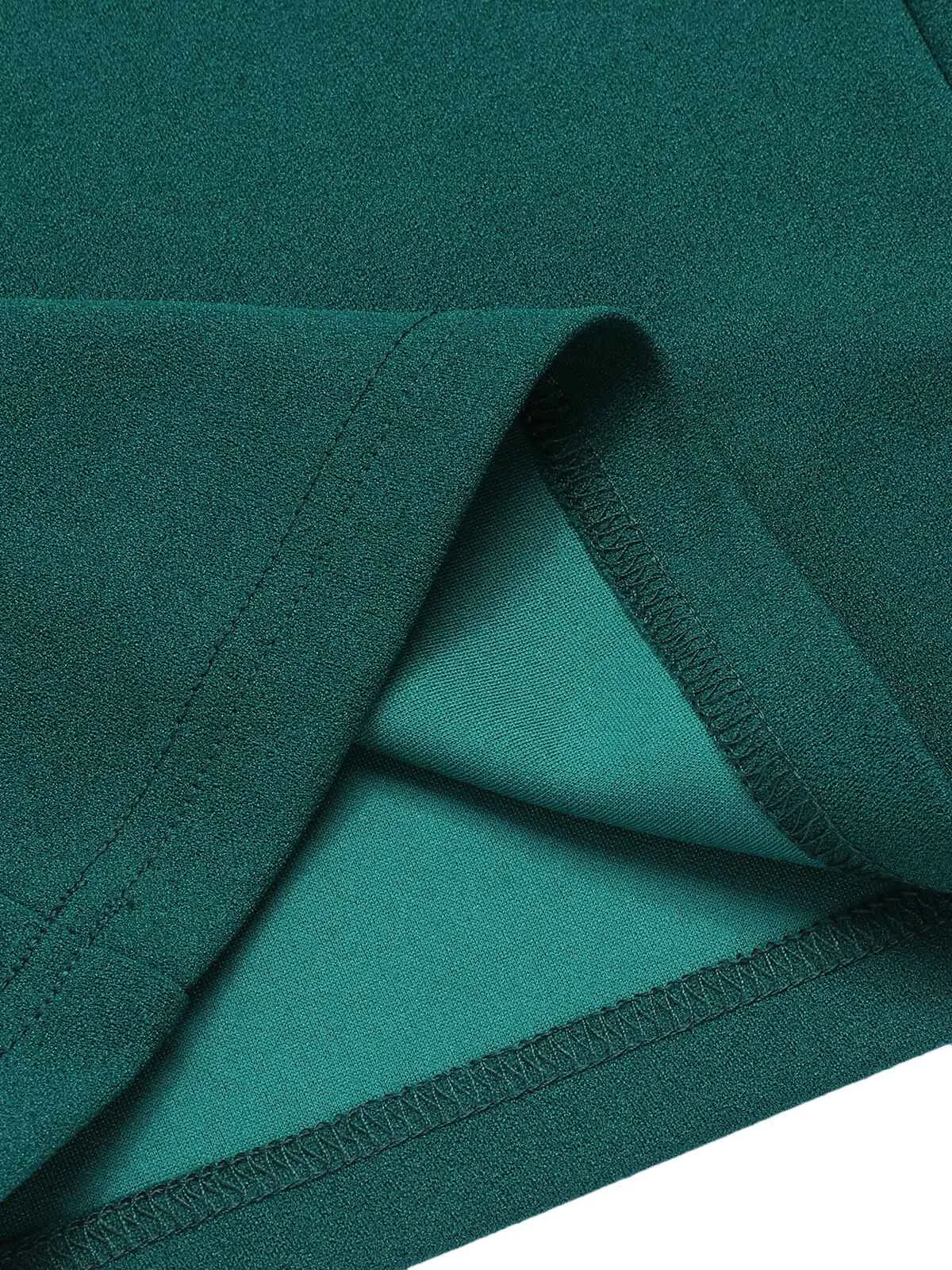 Green 1930s Solid Sleeveless Lapel Jumpsuit sold by Retro Stage product image thumbnail 5