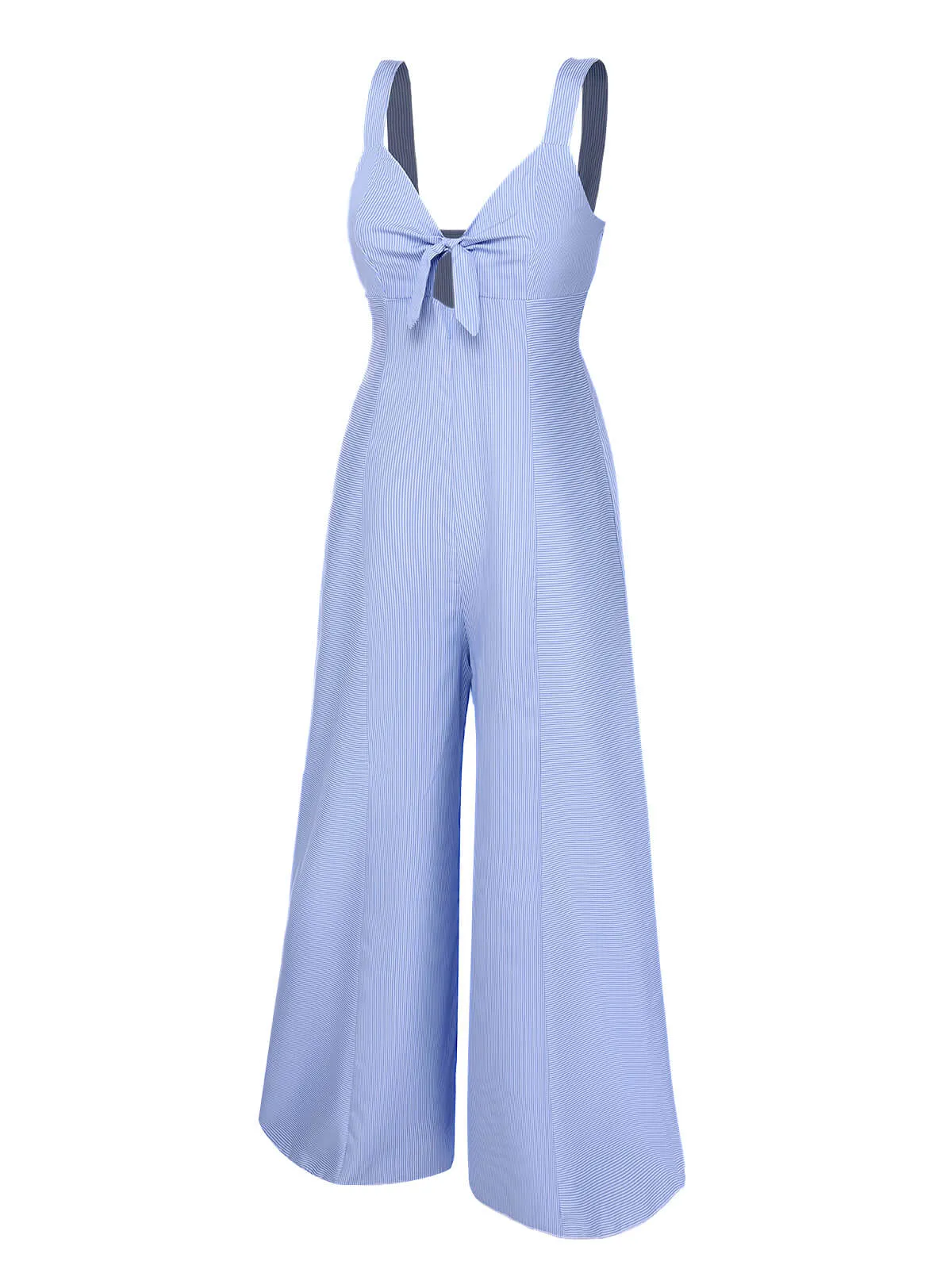Blue 1930s Stripe Cutout Wide Strap Jumpsuit sold by Retro Stage product image thumbnail 2