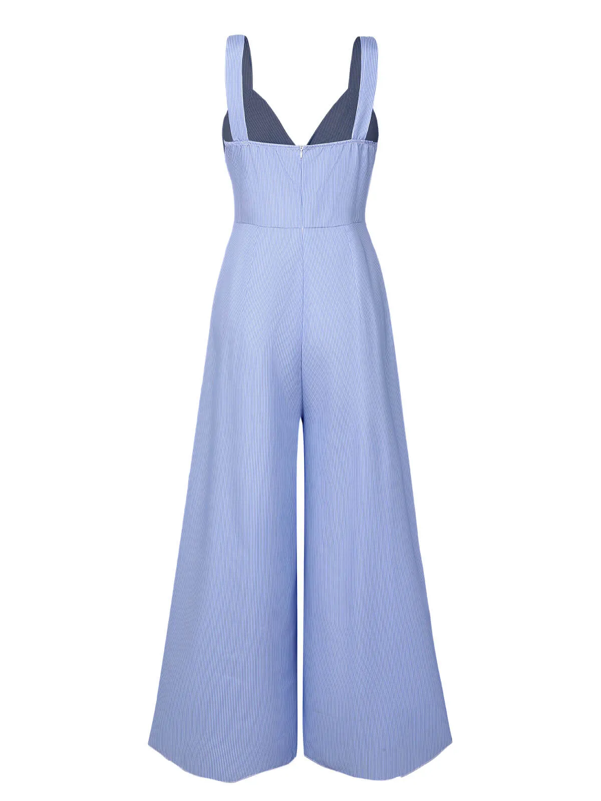 Blue 1930s Stripe Cutout Wide Strap Jumpsuit sold by Retro Stage product image thumbnail 3