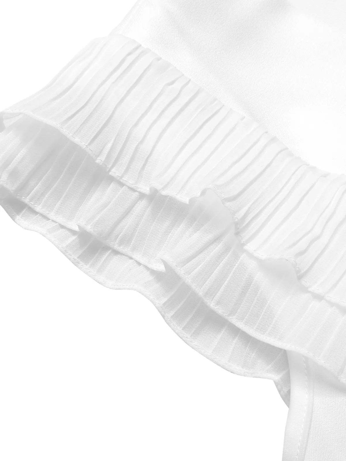 1950s Solid Deep V Neck Ruffles Sleeveless Romper sold by Retro Stage product image thumbnail 4