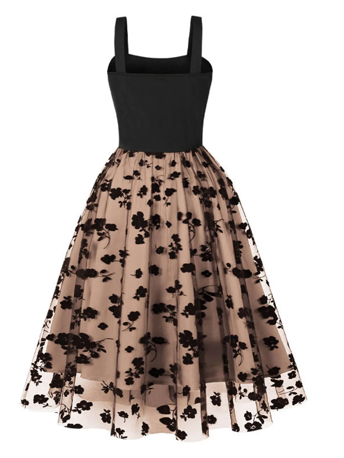 1950s Floral Flocked Mesh Swing Dress sold by Retro Stage product image thumbnail 2