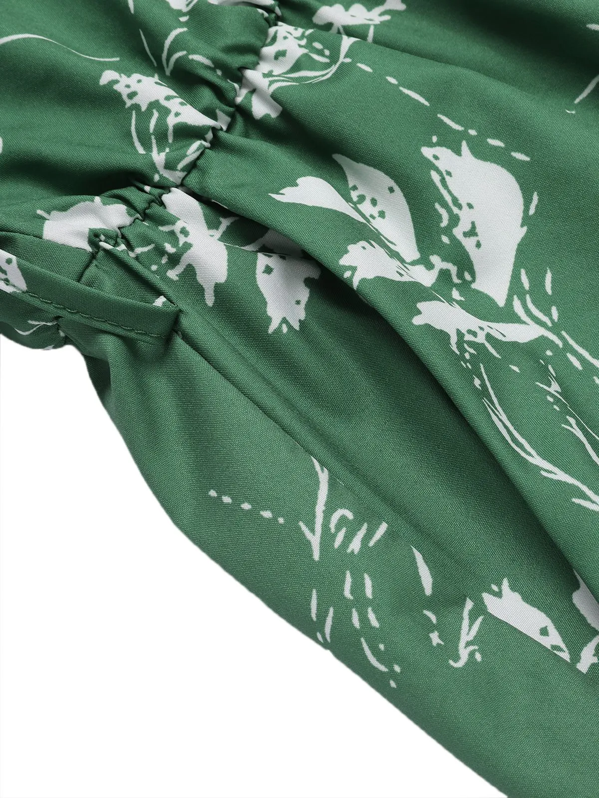 Green 1960s Halter Plants Belted Romper sold by Retro Stage product image thumbnail 4