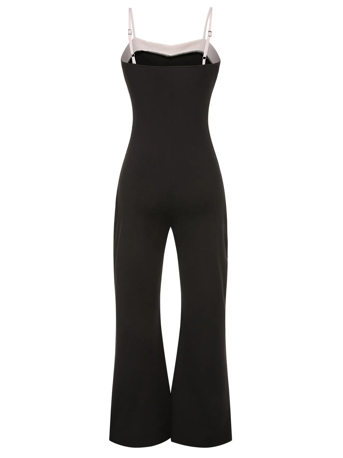 Black 1930s Spaghetti Straps Colorblock Jumpsuit sold by Retro Stage product image thumbnail 2