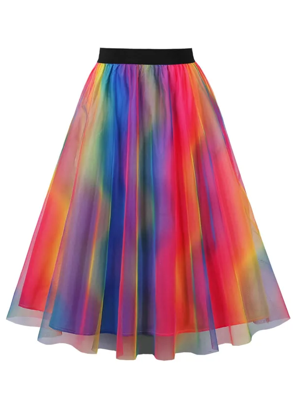 Multicolor 1950s Indistinct Swing Mesh Skirt sold by Retro Stage