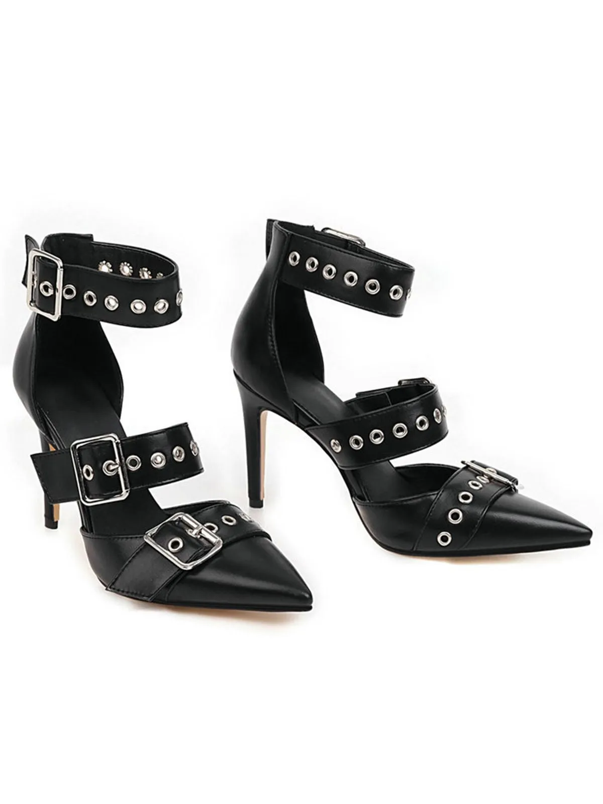 Retro Lace-up Button Décor Pointed Shoes sold by Retro Stage product image thumbnail 5