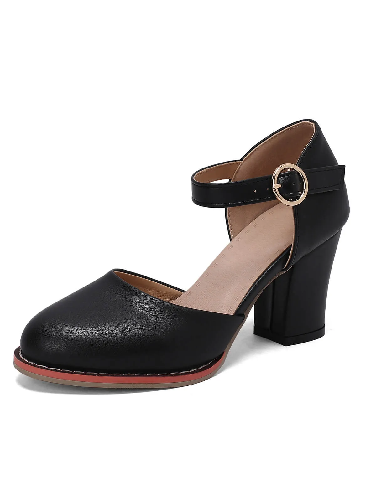 Retro PU Leather Chunky High Heels sold by Retro Stage product image thumbnail 3