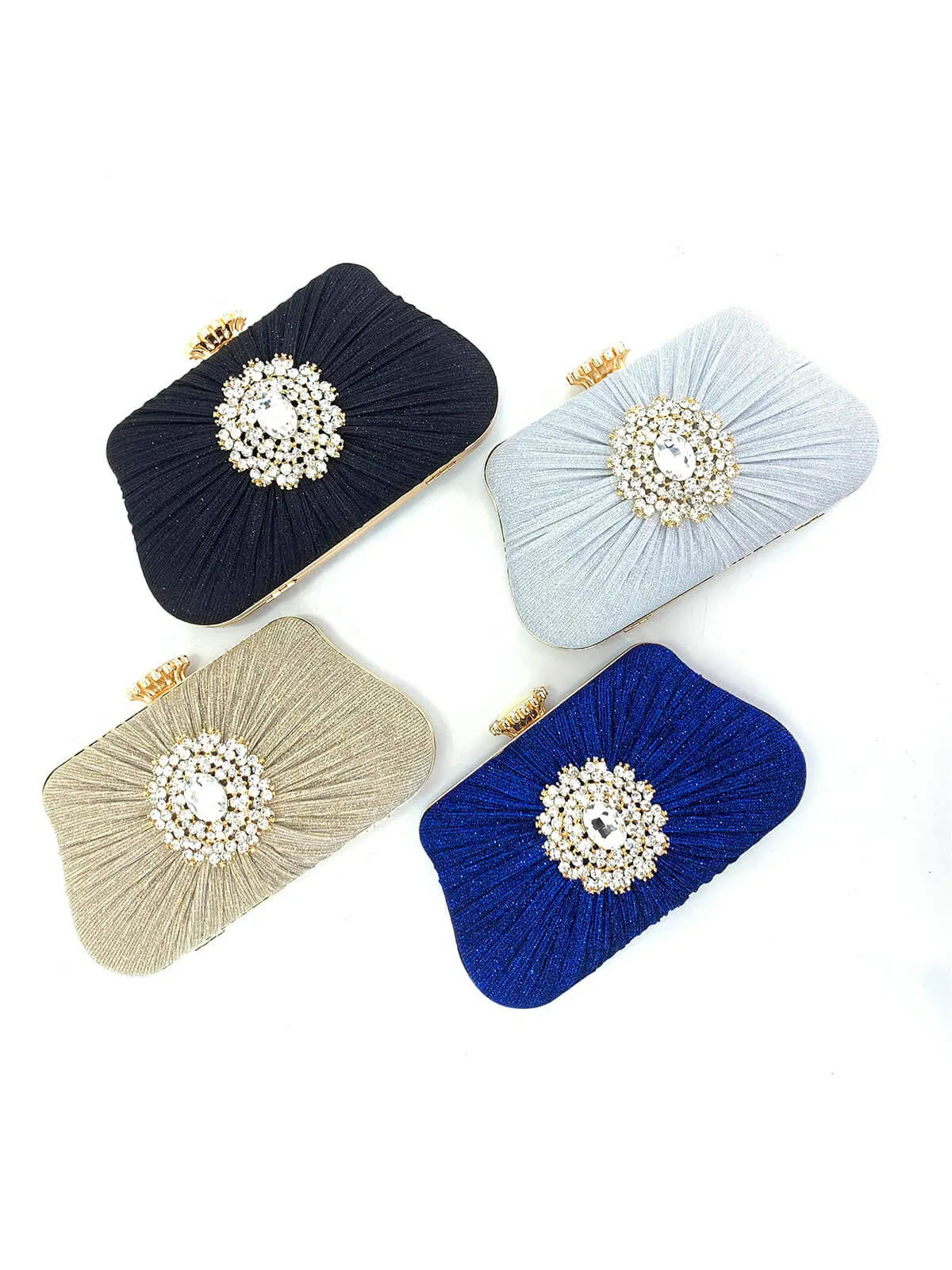 Vintage Pleated Crafted Rhinestone Bag sold by Retro Stage product image thumbnail 3