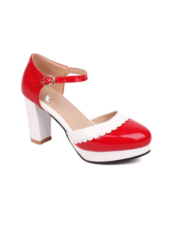 Color Block Rhinestone Pendant High Heel Shoes sold by Retro Stage