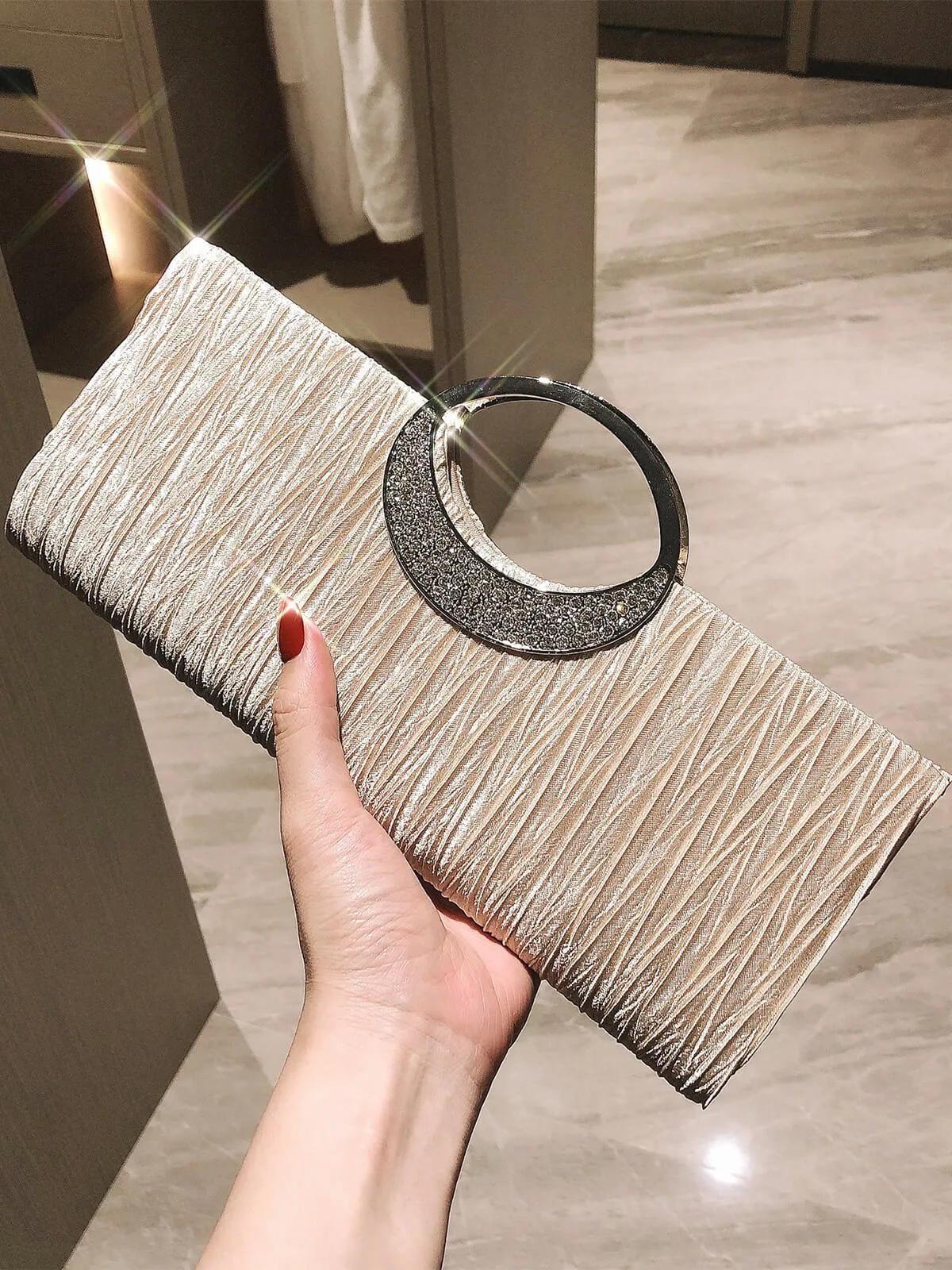 Vintage Square Rhinestone Party Handbag sold by Retro Stage product image thumbnail 3