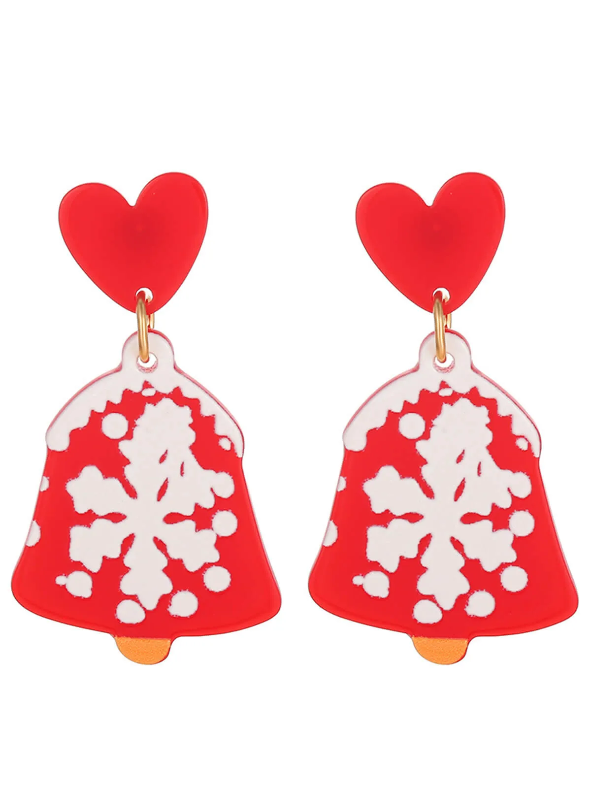 Vintage Christmas Elements Heart Stud Earrings sold by Retro Stage product image thumbnail 5