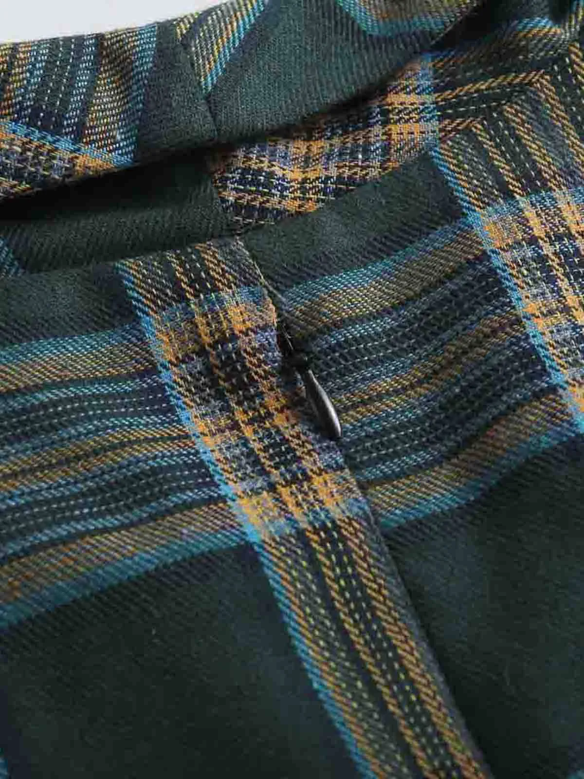 Green 1950s Plaid Button Swing Dress sold by Retro Stage product image thumbnail 4