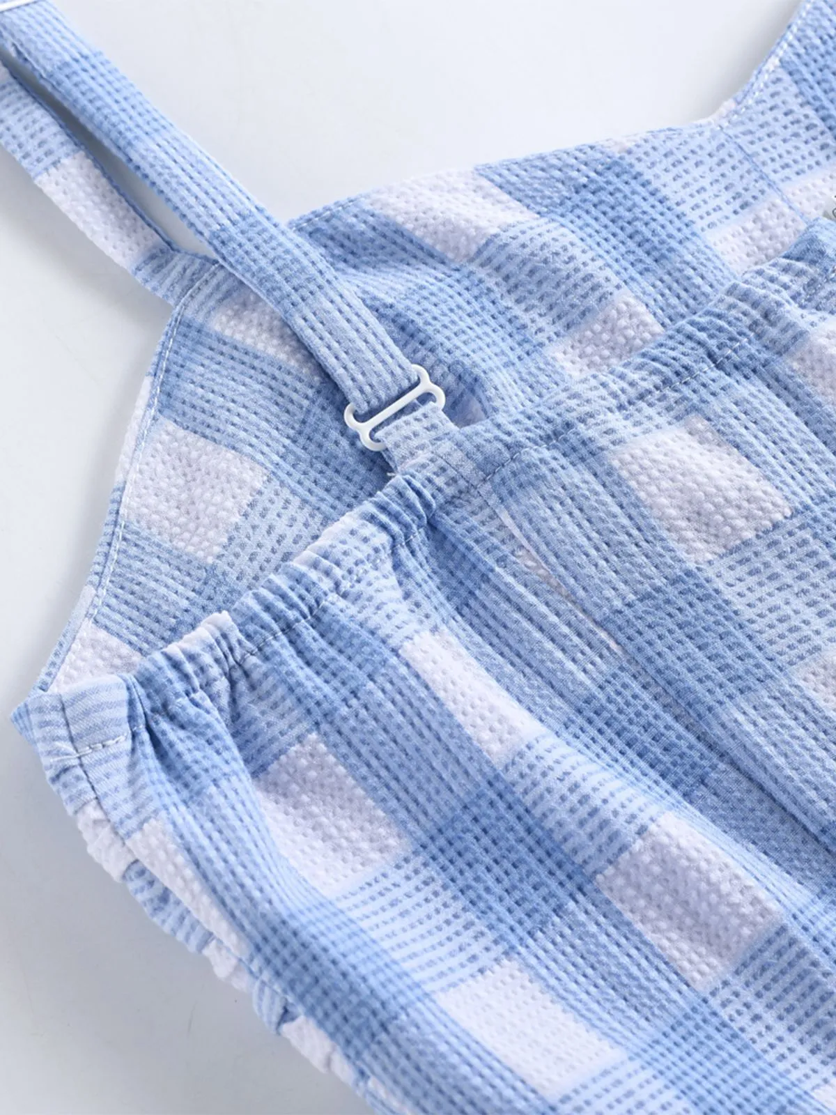 Blue 1950s Spaghetti Strap Plaid Dress sold by Retro Stage product image thumbnail 5