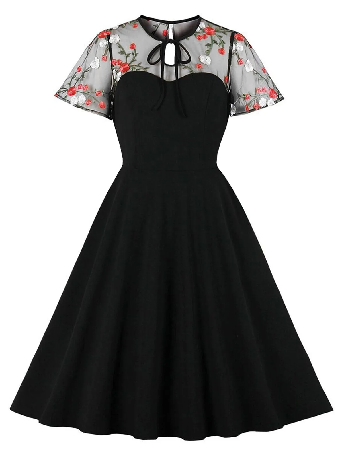 Black 1950s Halloween Lace Swing Dress sold by Retro Stage