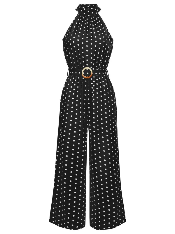 1950s Polka Dot Belt Jumpsuit sold by Retro Stage