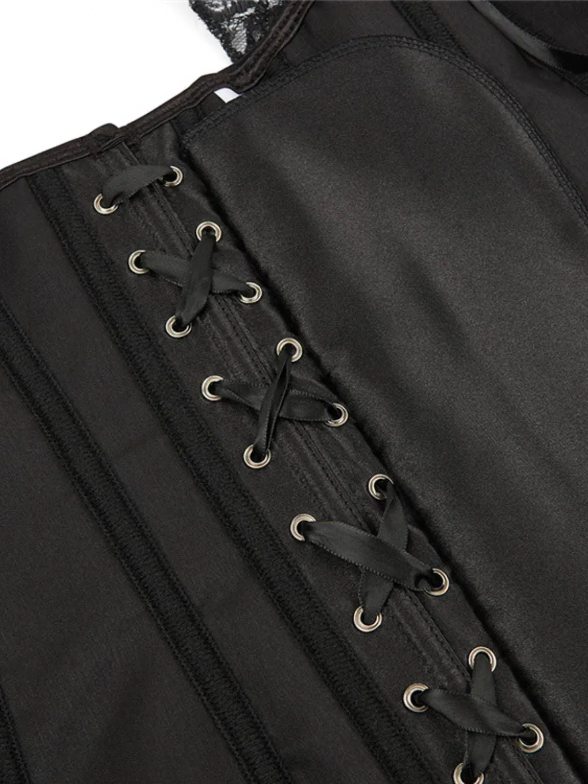 Retro Off-shoulder Lace Solid Corset sold by Retro Stage product image thumbnail 4