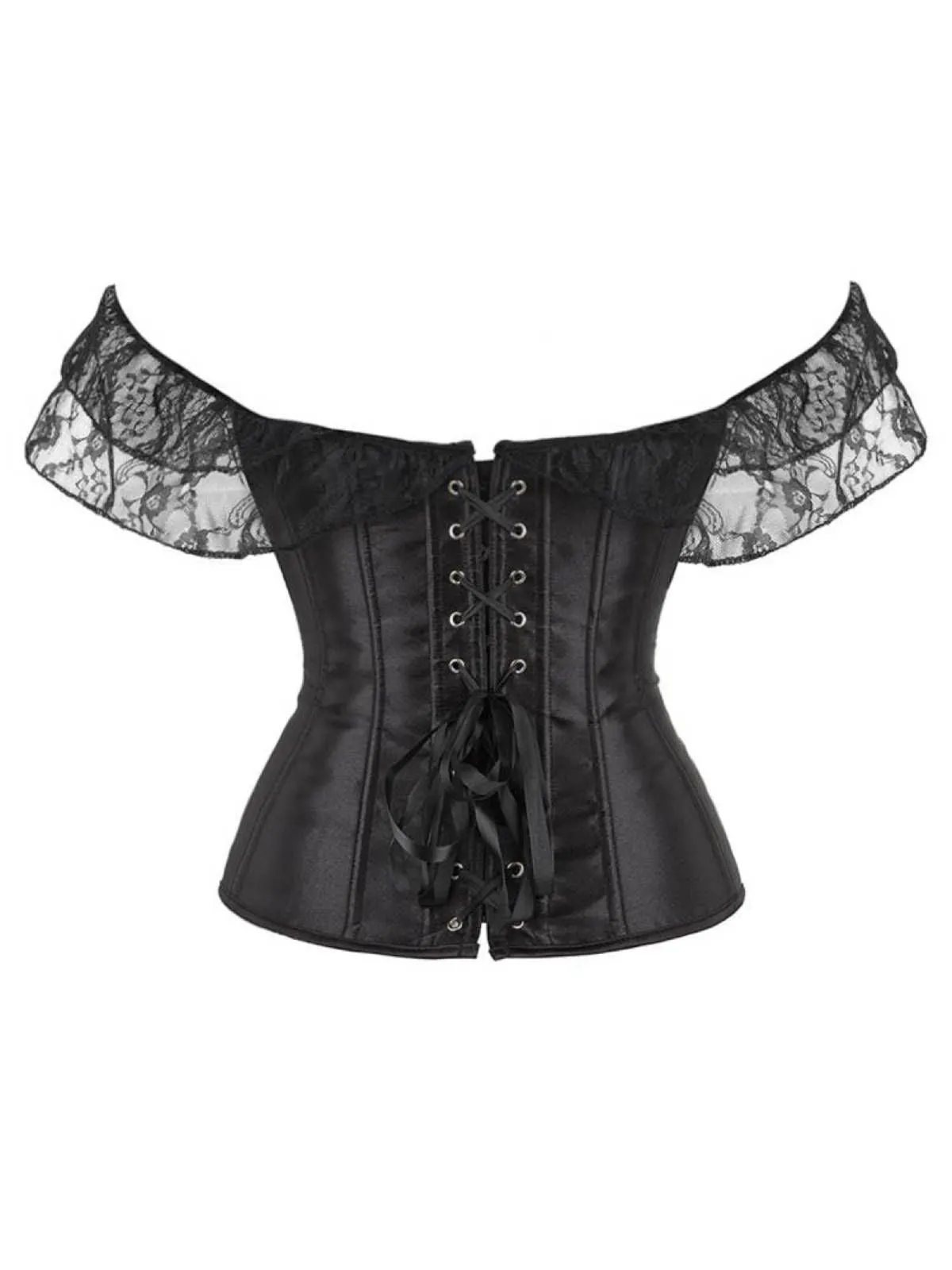 Retro Off-shoulder Lace Solid Corset sold by Retro Stage product image thumbnail 2