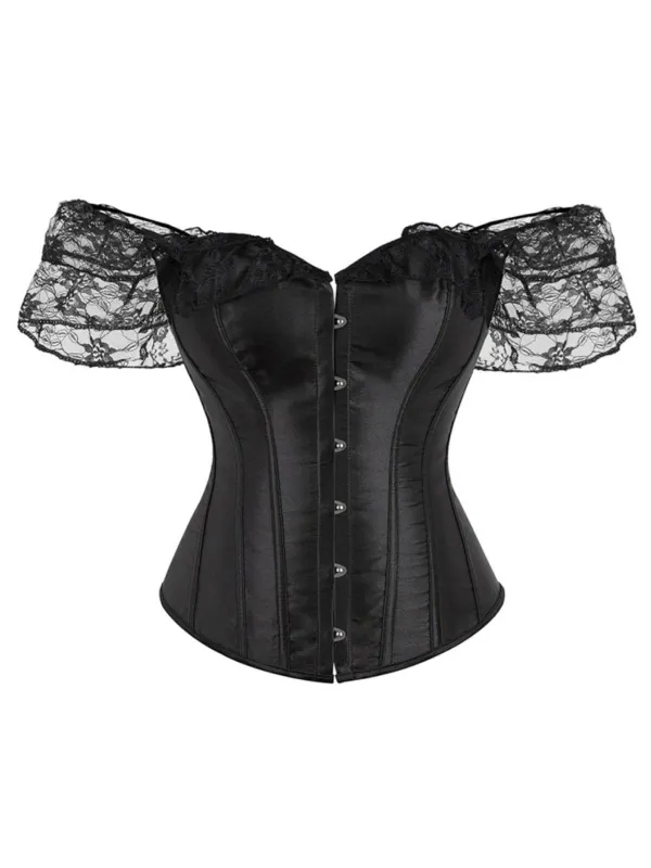 Retro Off-shoulder Lace Solid Corset sold by Retro Stage