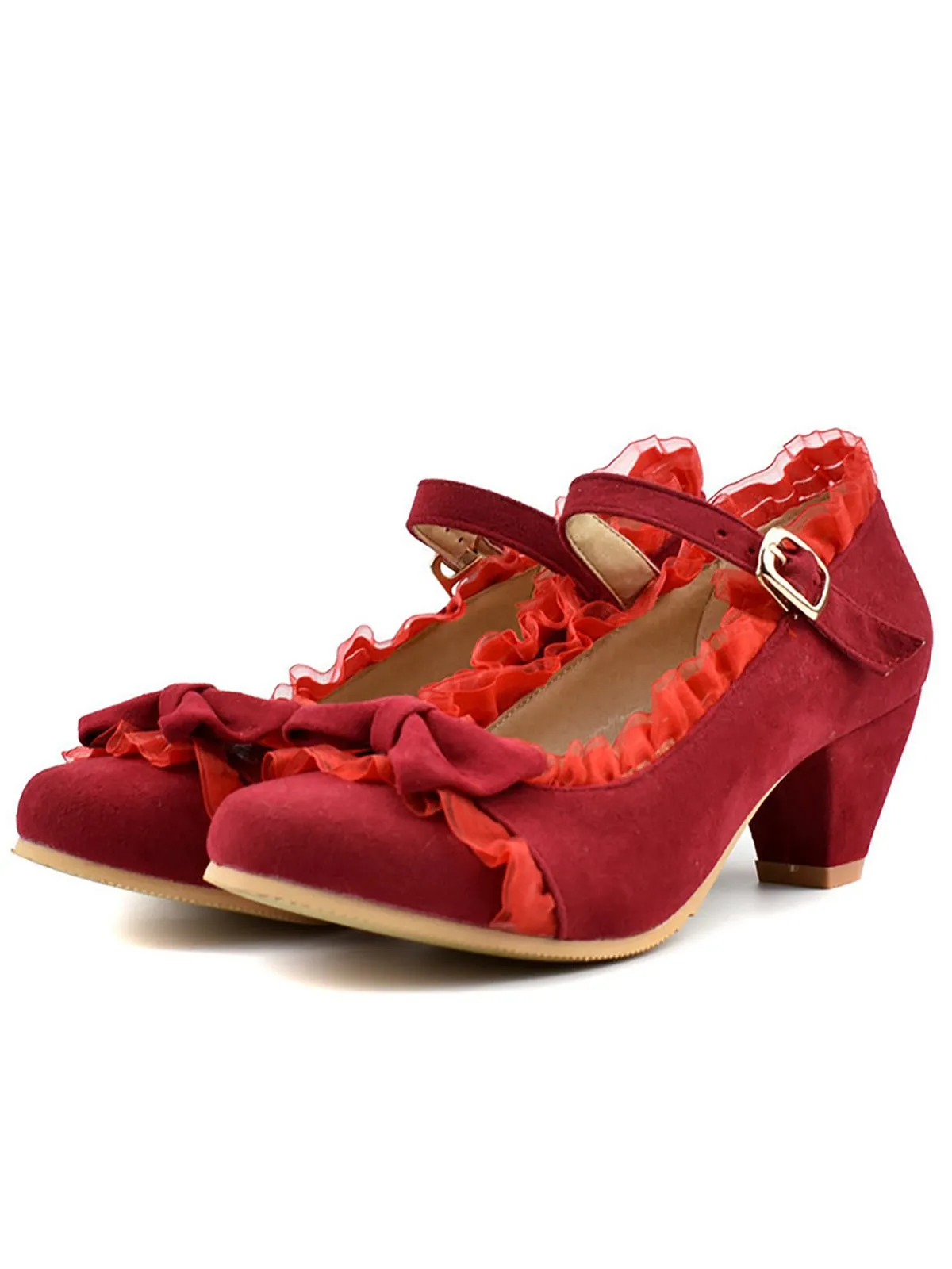 Retro Bowknot Lace High Heels Shoes sold by Retro Stage