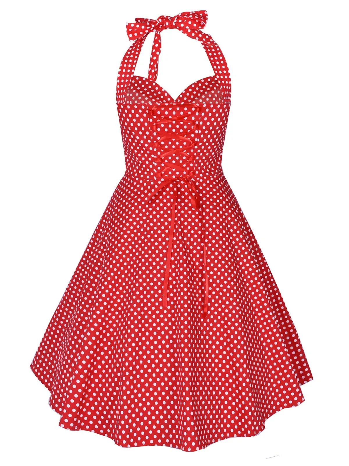 1950s Polka Dot Halter Swing Dress sold by Retro Stage product image thumbnail 3