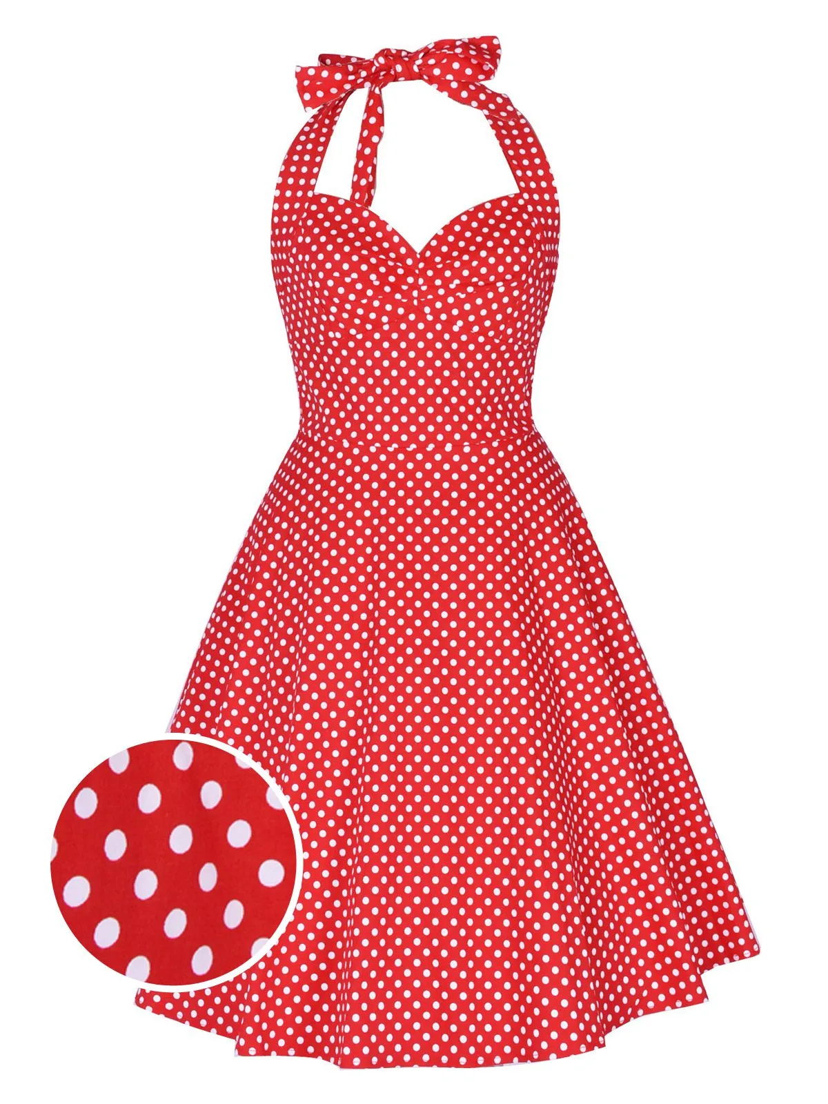 1950s Polka Dot Halter Swing Dress sold by Retro Stage