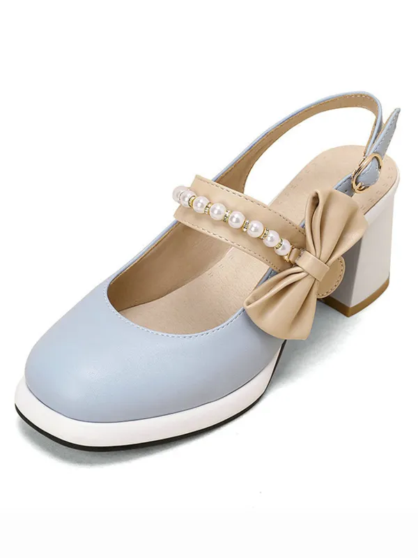 Retro Pearl Décor Sling Back Shoes sold by Retro Stage