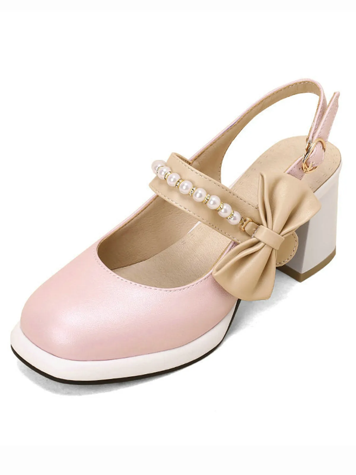 Retro Pearl Décor Sling Back Shoes sold by Retro Stage product image thumbnail 4