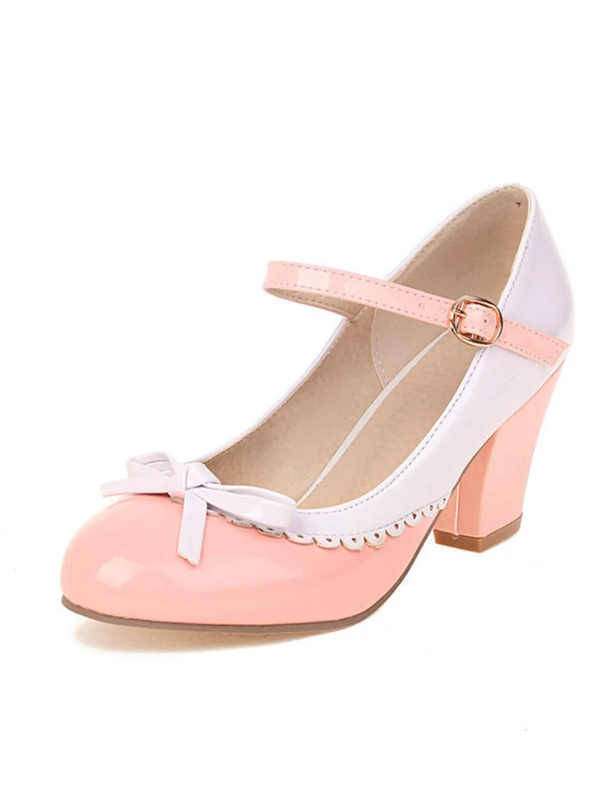 Bowknot Chunky Heels Mary Jane Shoes sold by Retro Stage product image thumbnail 4